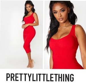 PrettyLittleThing | NWT Sexy Satin Lace Party Dress Red